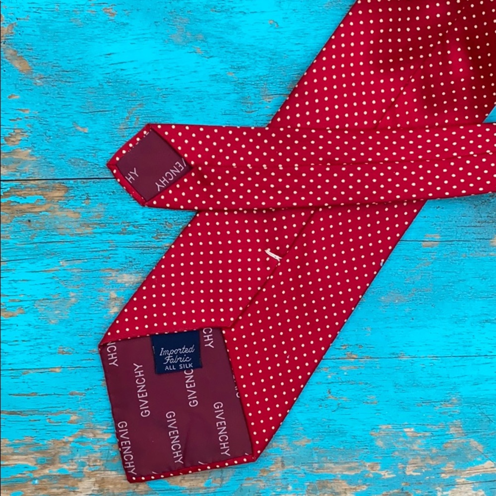 Authentic Givenchy Red Polka Dot Tie - image 3